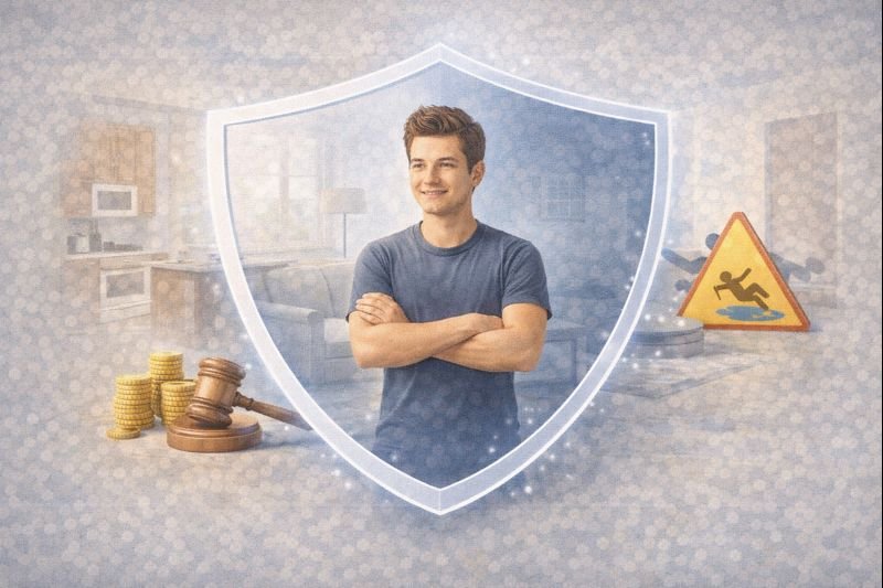 Renter protected by liability coverage under renters insurance